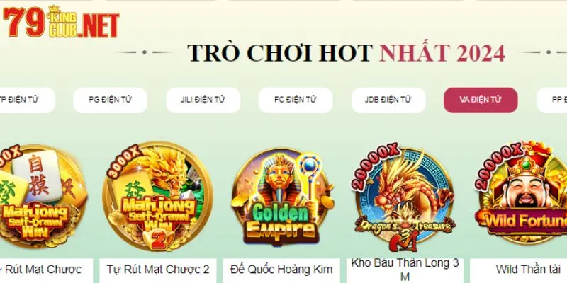 Các tựa game được yêu thích tại nhà cái 79king là gì